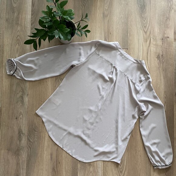 Atmosphere Slate Grey Satin-Style Cinch-Sleeve Blouse - Picture 11 of 12